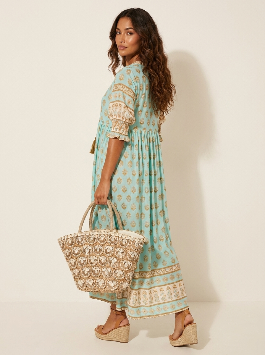 Bohemian Tassel Maxi Dress - Serena