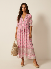 Bohemian Tassel Maxi Dress - Serena