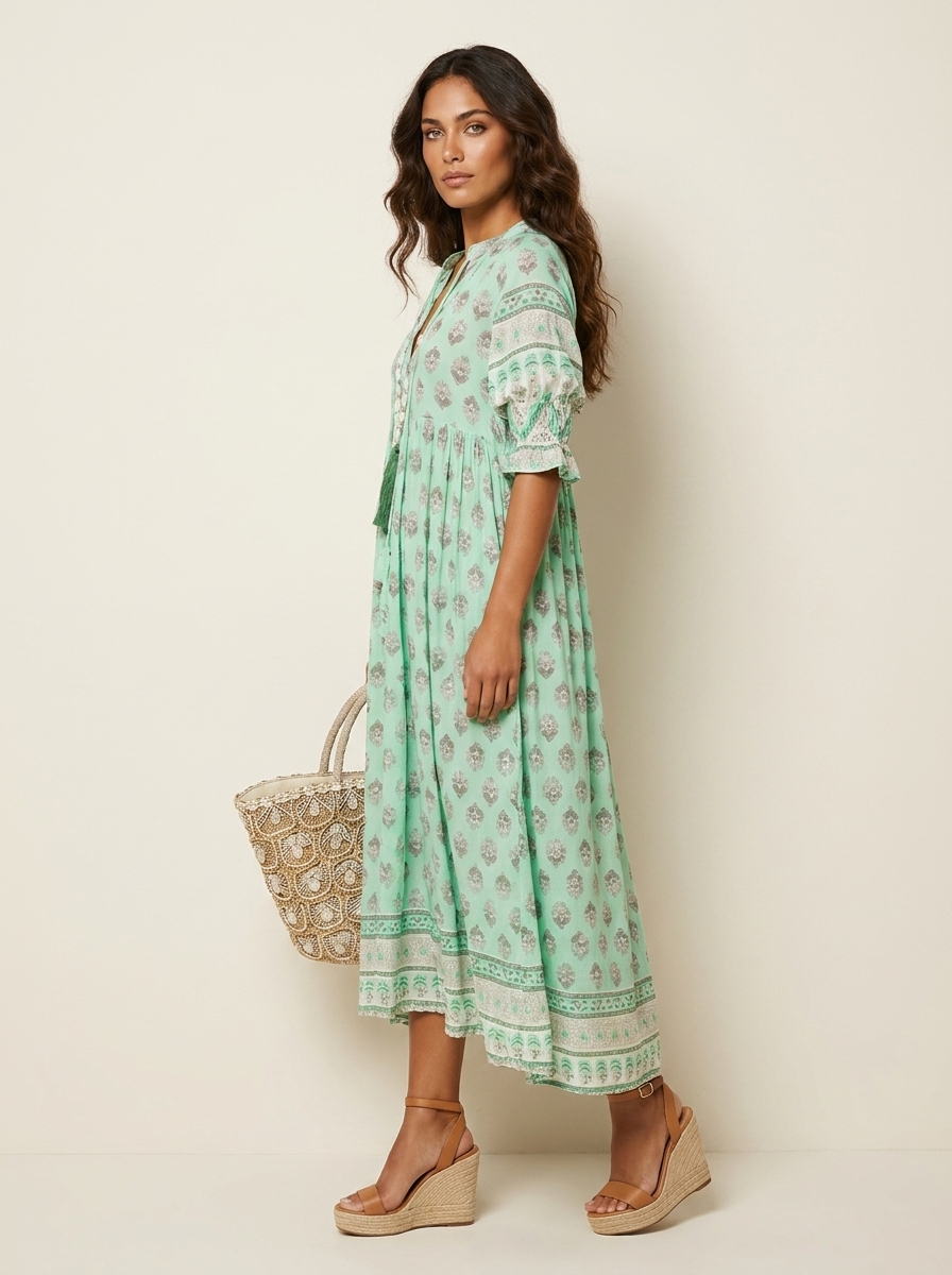 Bohemian Tassel Maxi Dress - Serena