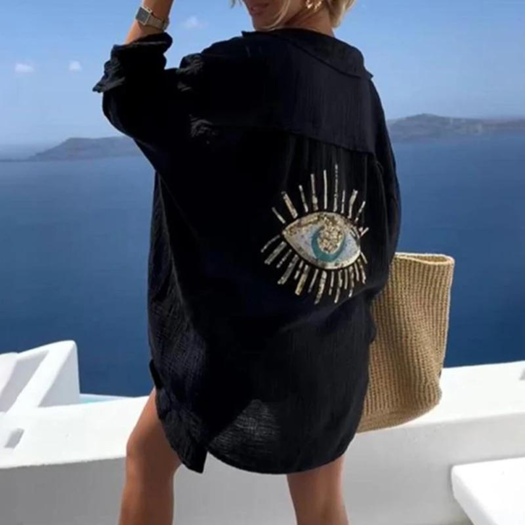 Boho Blouse with Sequin Eye Detail - Sara
