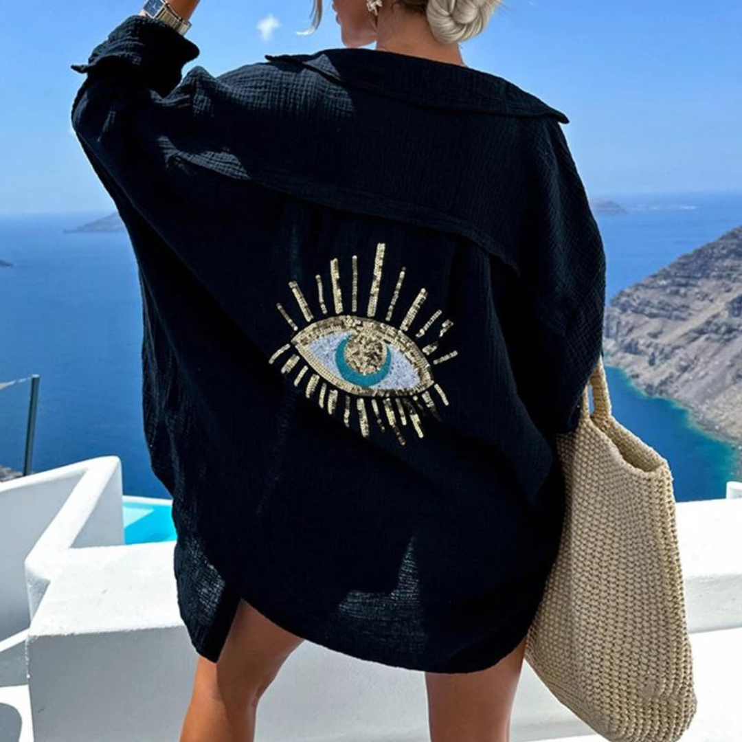 Boho Blouse with Sequin Eye Detail - Sara