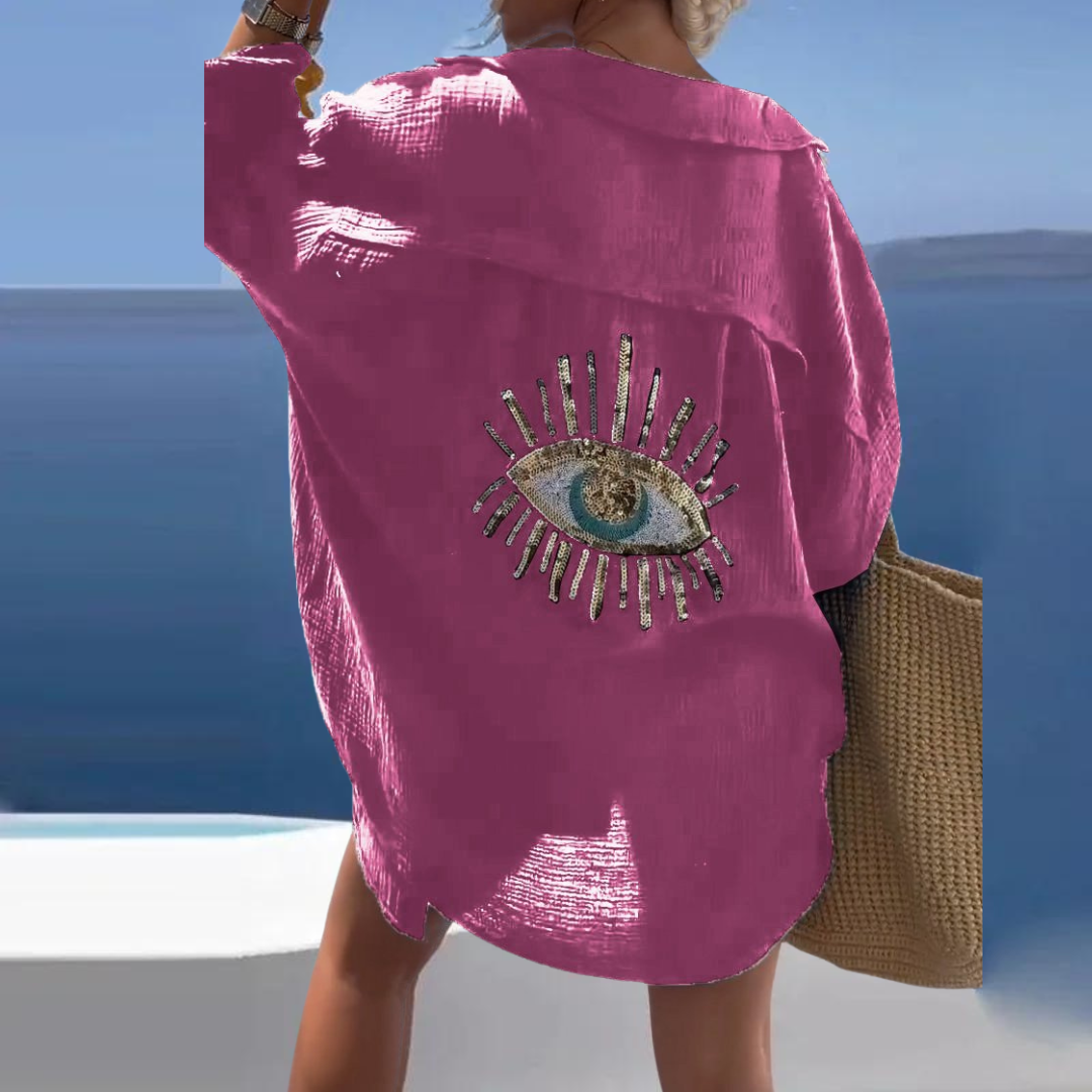 Boho Blouse with Sequin Eye Detail - Sara