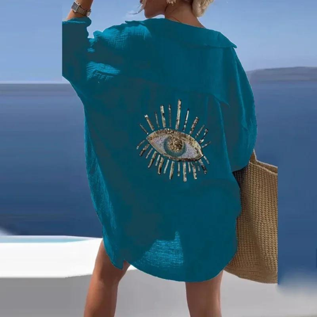 Boho Blouse with Sequin Eye Detail - Sara