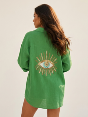 Boho Blouse with Sequin Eye Detail - Sara