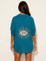 Boho Blouse with Sequin Eye Detail - Sara