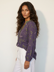 Boho Floral Linen Blouse - Elena