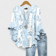 Boho Floral Ruffle Blouse - Lily