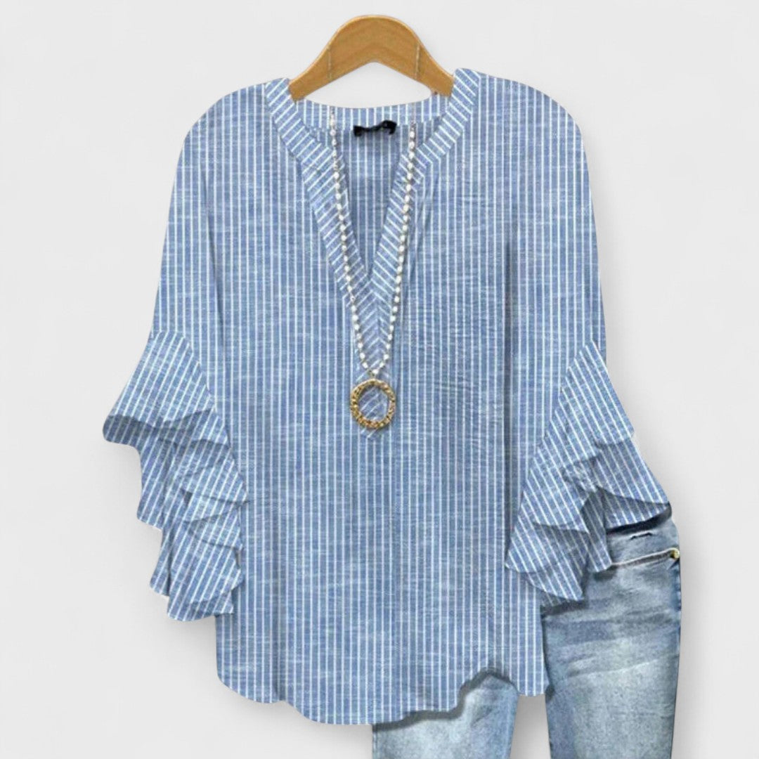 Boho Floral Ruffle Blouse - Lily