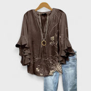 Boho Floral Ruffle Blouse - Lily
