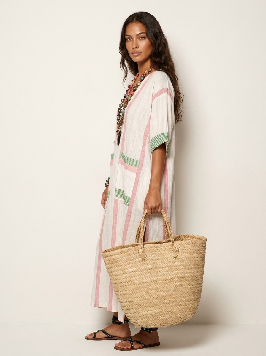 Boho Striped Maxi Dress - Elara