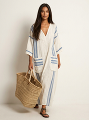 Boho Striped Maxi Dress - Elara