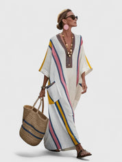 Boho Striped Maxi Dress - Elara