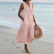 Button Front Summer Midi Dress - Sophie