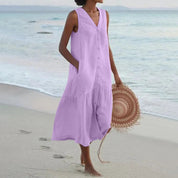 Button Front Summer Midi Dress - Sophie