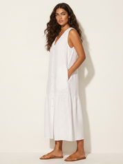 Button Front Summer Midi Dress - Sophie