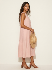 Button Front Summer Midi Dress - Sophie