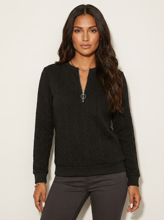 Cable Knit Zip Jumper - Emilia