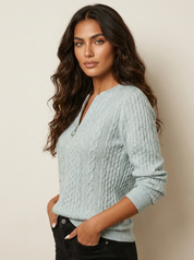 Cable Knit Zip Jumper - Emilia