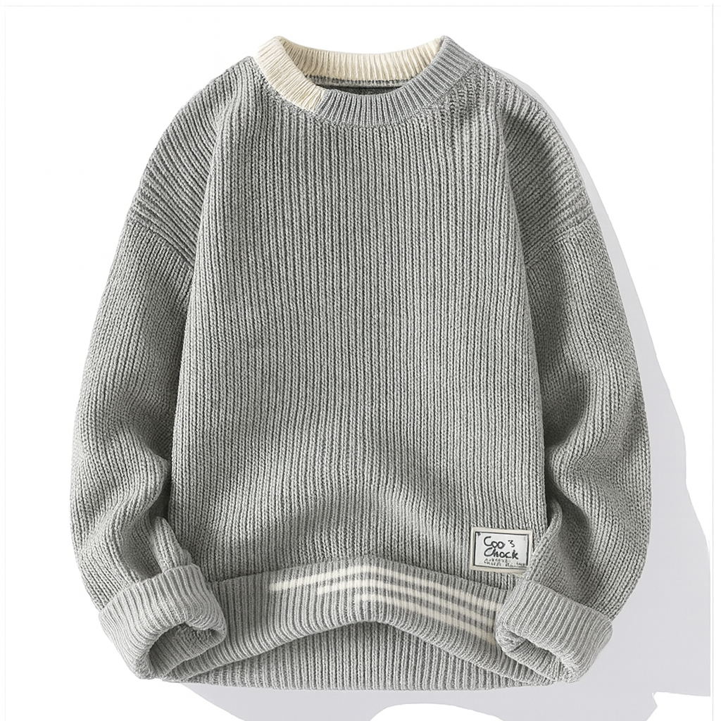 Chunky Knit Crew Neck Sweater - Nico