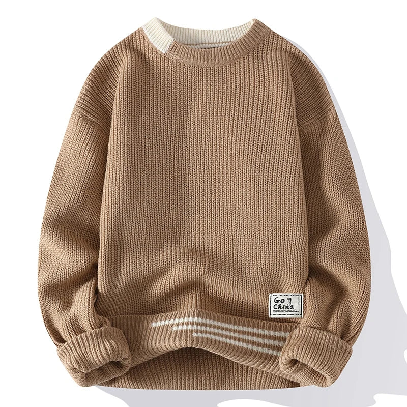 Chunky Knit Crew Neck Sweater - Nico