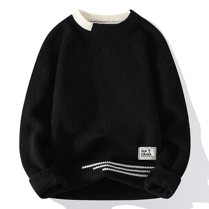 Chunky Knit Crew Neck Sweater - Nico