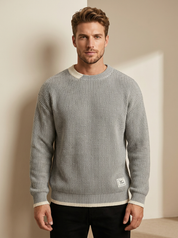 Chunky Knit Crew Neck Sweater - Nico