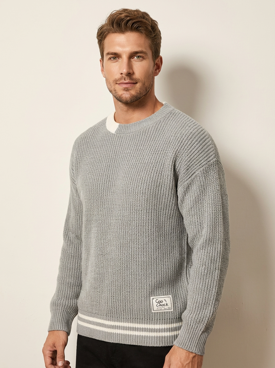 Chunky Knit Crew Neck Sweater - Nico
