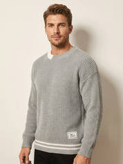 Chunky Knit Crew Neck Sweater - Nico