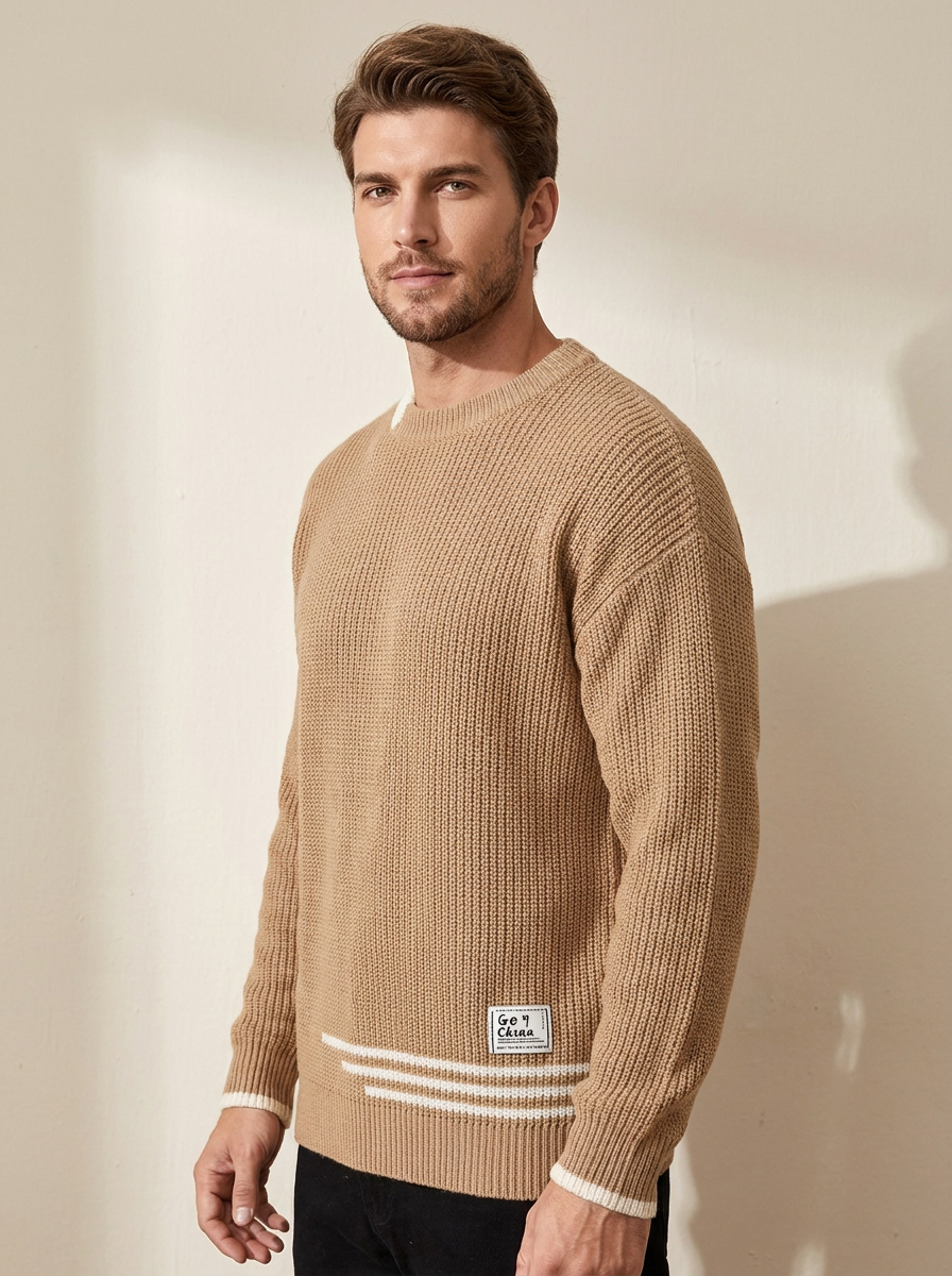 Chunky Knit Crew Neck Sweater - Nico
