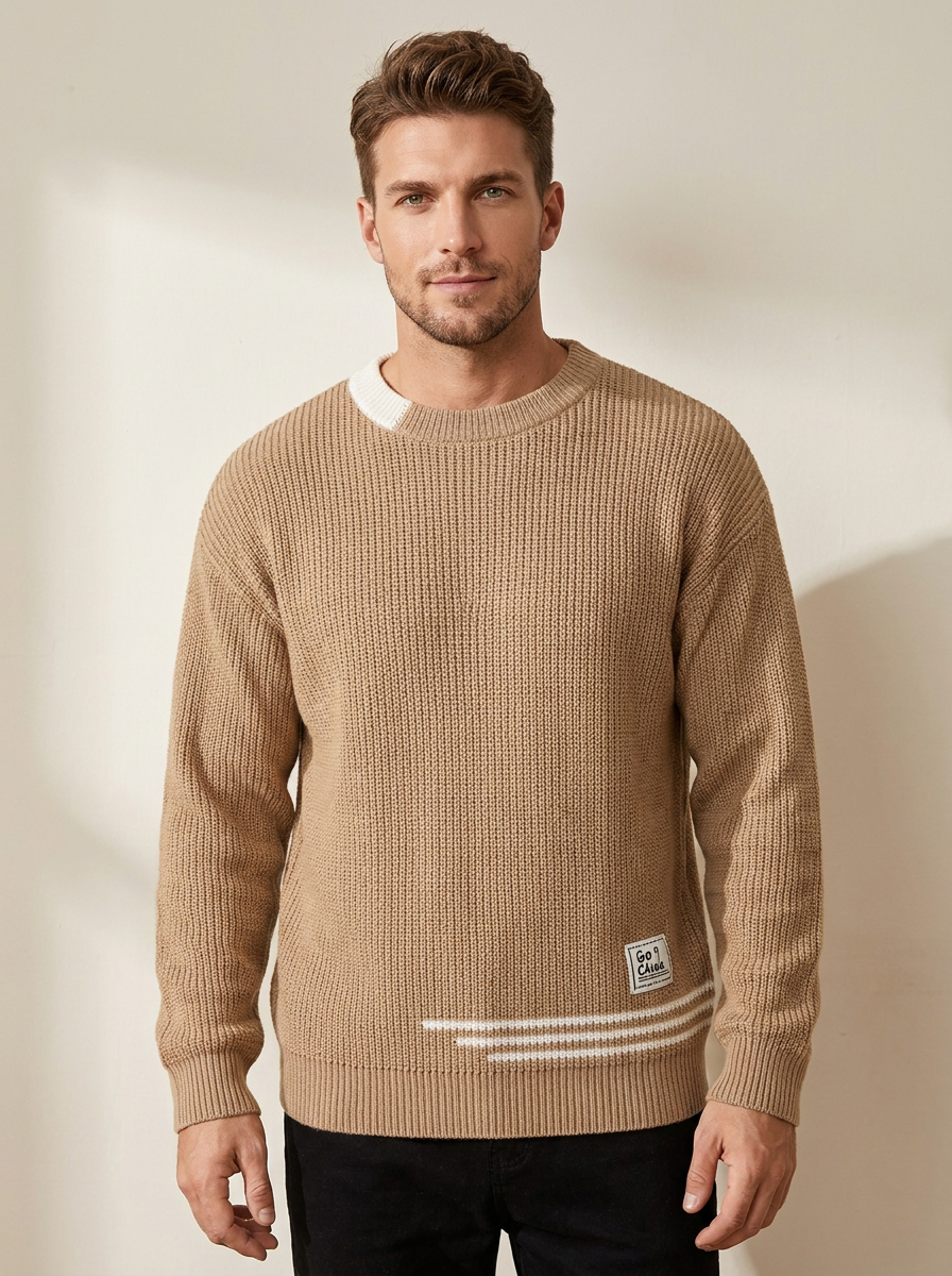Chunky Knit Crew Neck Sweater - Nico