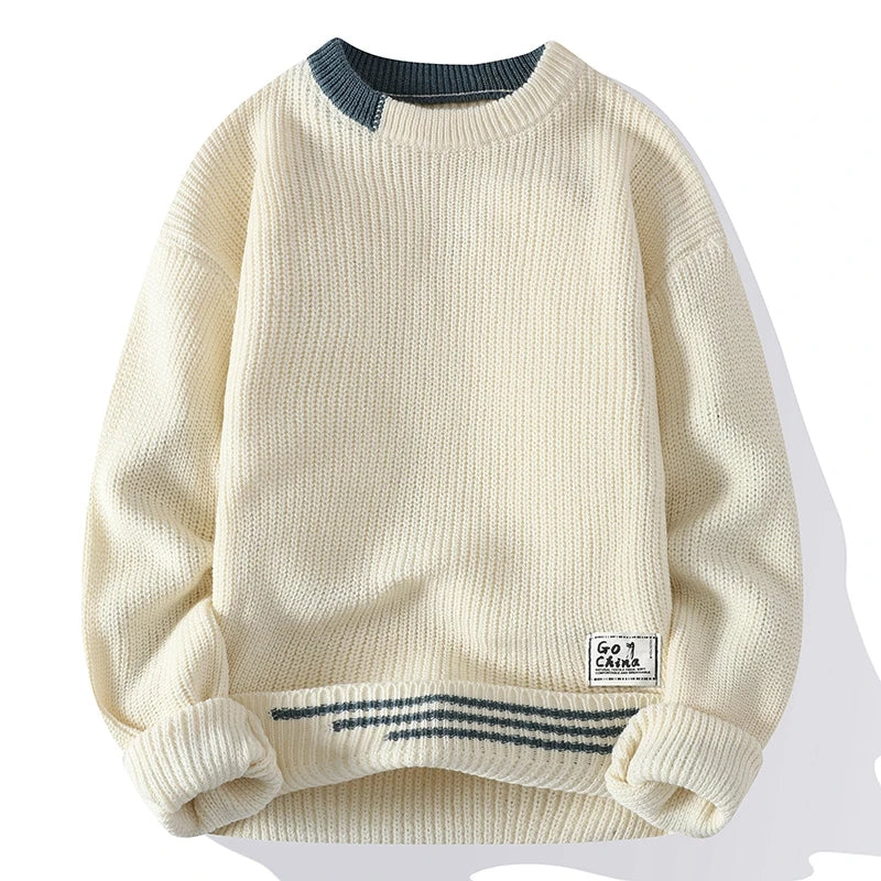 Chunky Knit Crew Neck Sweater - Nico