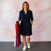 Comfortable A-line dress with pockets - Eva