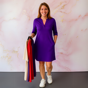 Comfortable A-line dress with pockets - Eva
