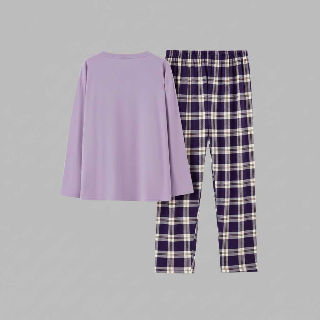 Cozy Elegance | Women's Pajama Set in Checkered Print