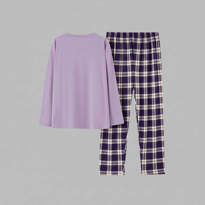 Cozy Elegance | Women's Pajama Set in Checkered Print