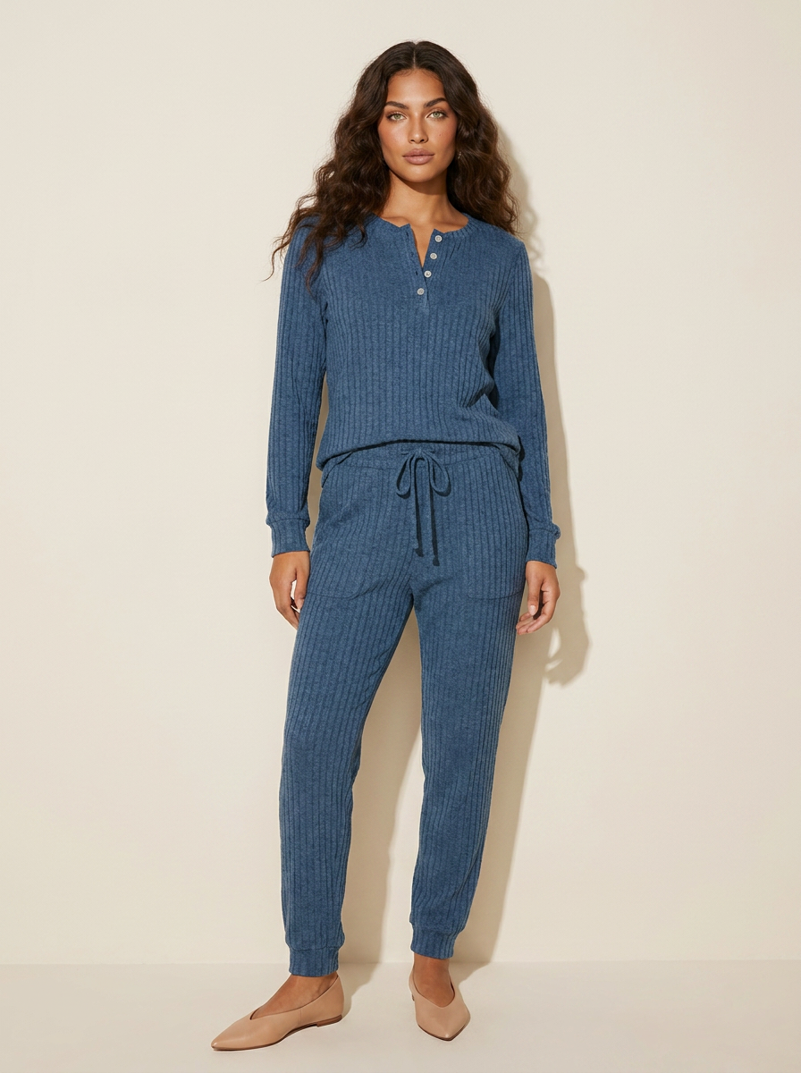 Cozy Ribbed Lounge Set - Willow