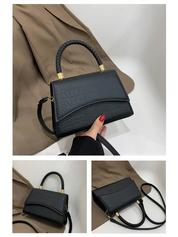 Croc-Effect Handbag - Andrea