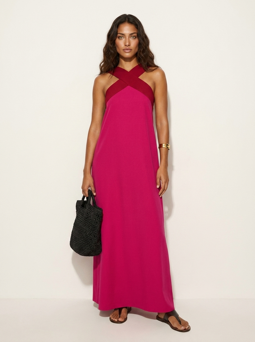 Cross-Neck Maxi Dress - Isabella