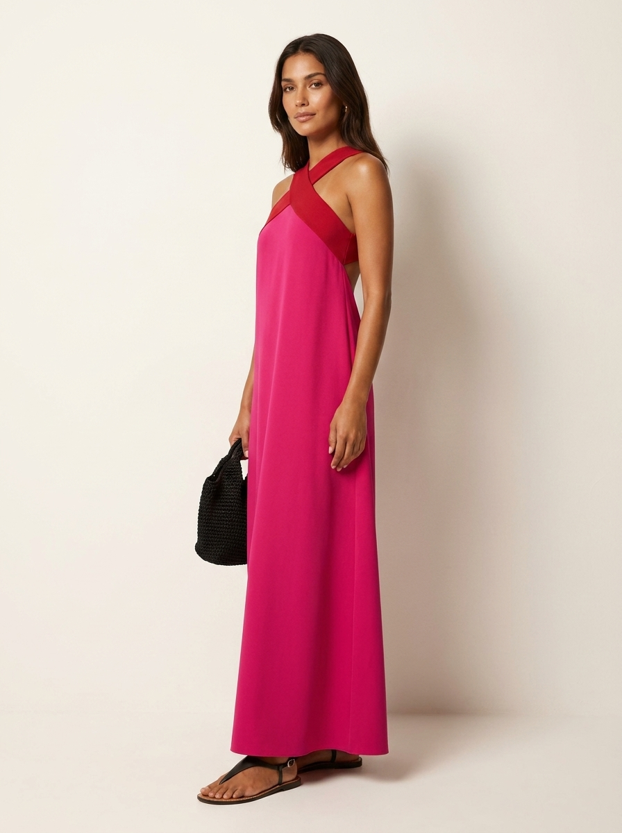 Cross-Neck Maxi Dress - Isabella