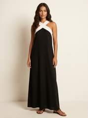 Cross-Neck Maxi Dress - Isabella