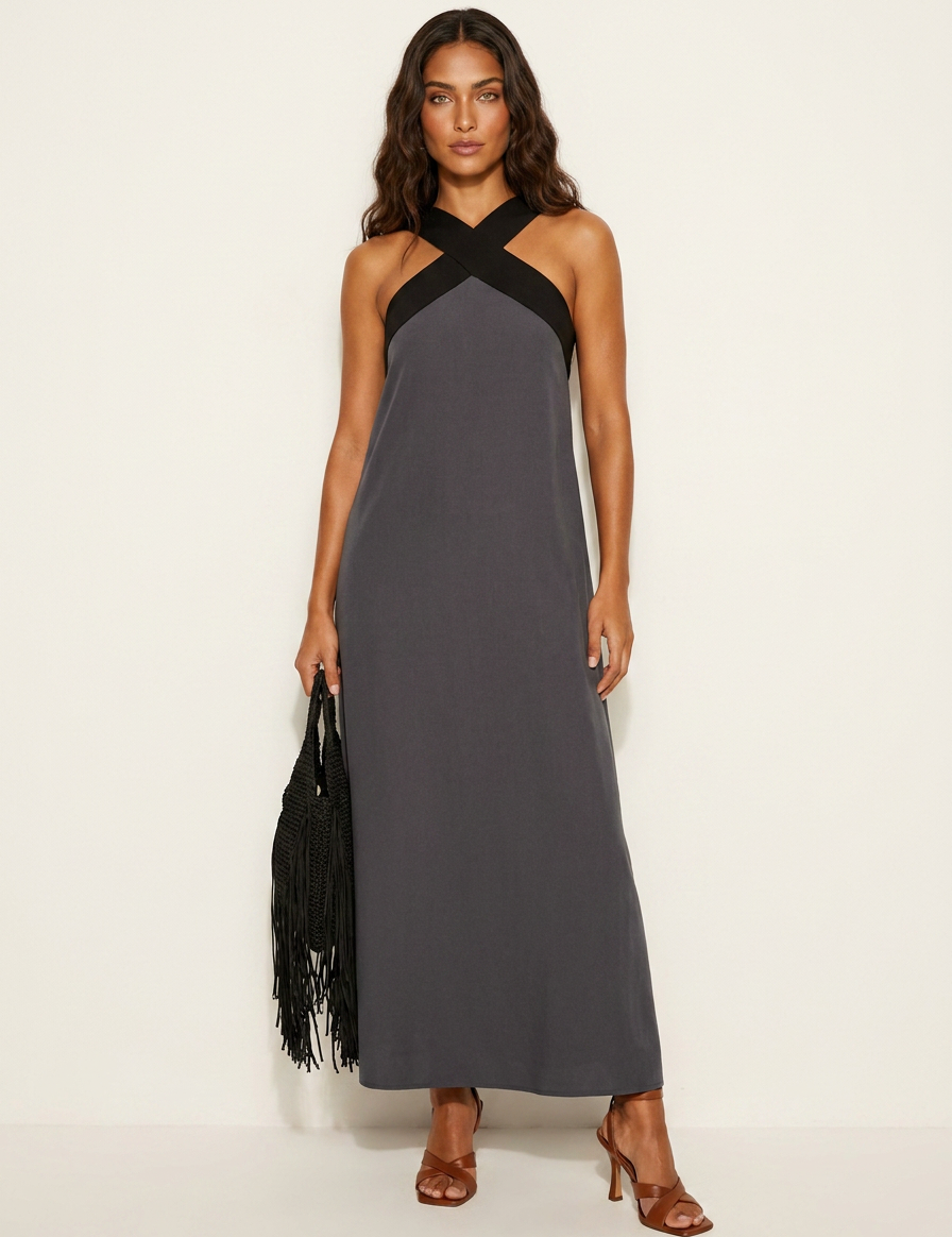 Cross-Neck Maxi Dress - Isabella