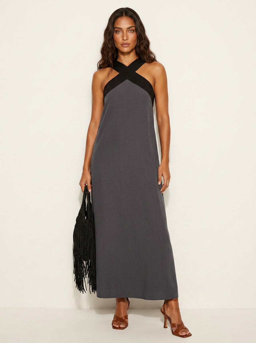 Cross-Neck Maxi Dress - Isabella