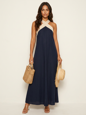 Cross-Neck Maxi Dress - Isabella