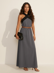 Cross-Neck Maxi Dress - Sophia