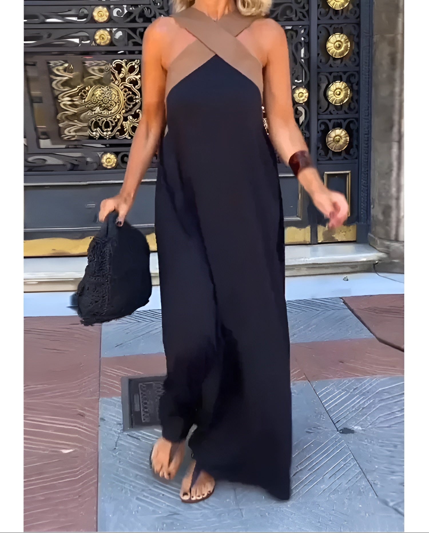Cross-Neck Maxi Dress - Sophia