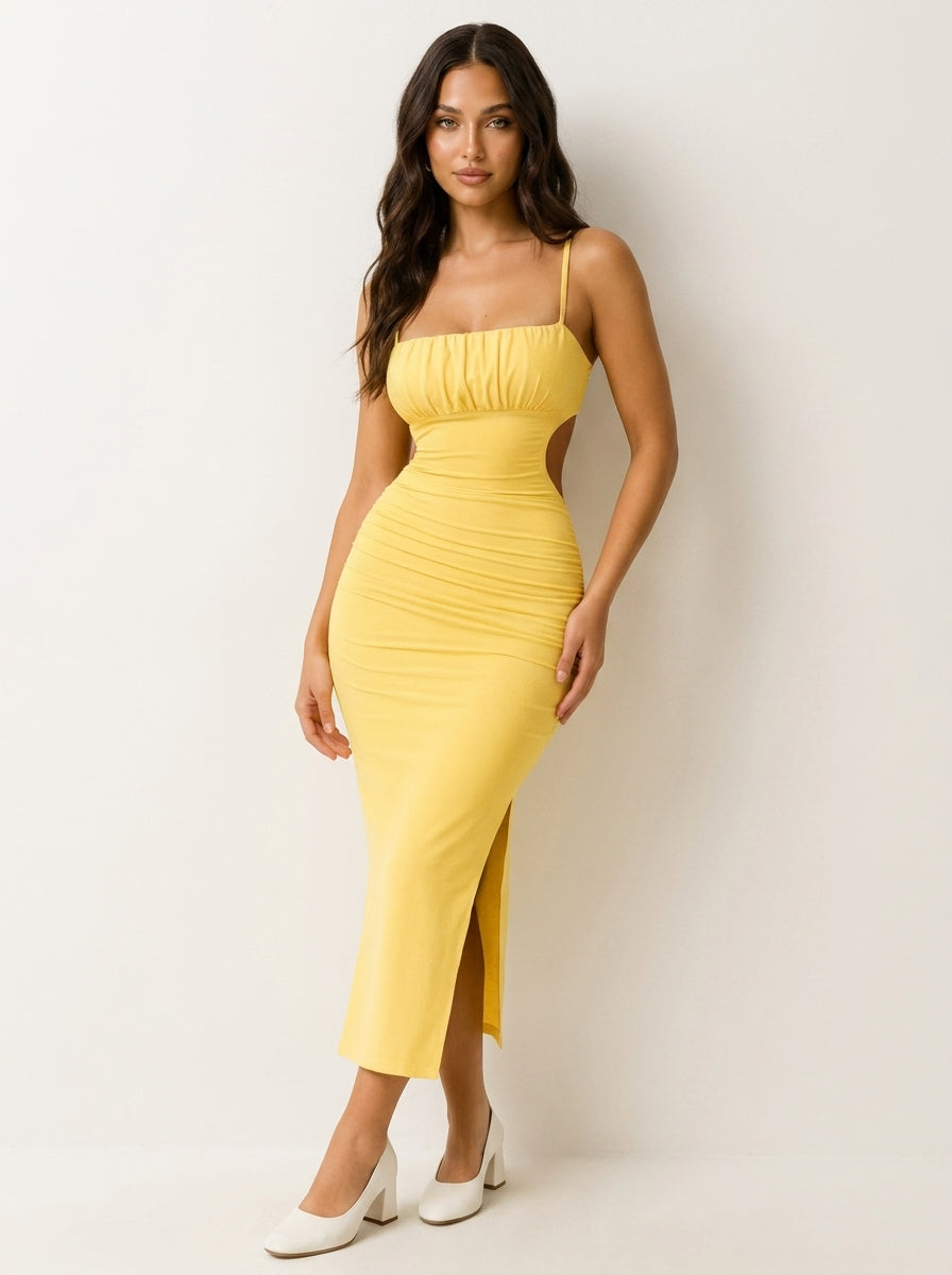 Cut-Out Midi Dress with Open Back - Luna