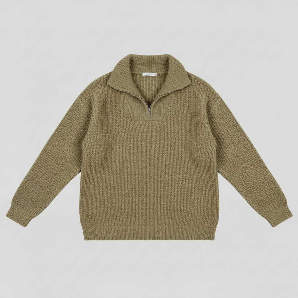 Dafina V-Neck Sweater with Zipper | Women's Sweater