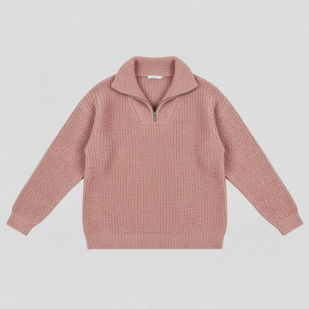 Dafina V-Neck Sweater with Zipper | Women's Sweater