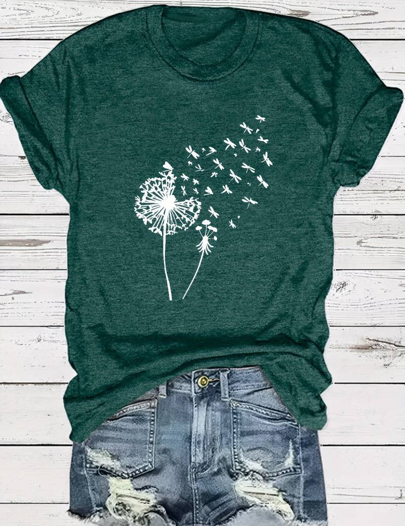 Dandelion Print T-Shirt - Vanessa