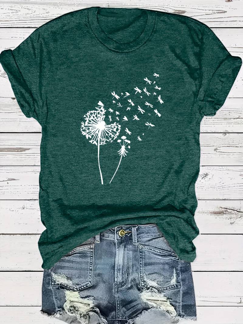 Dandelion Print T-Shirt - Vanessa